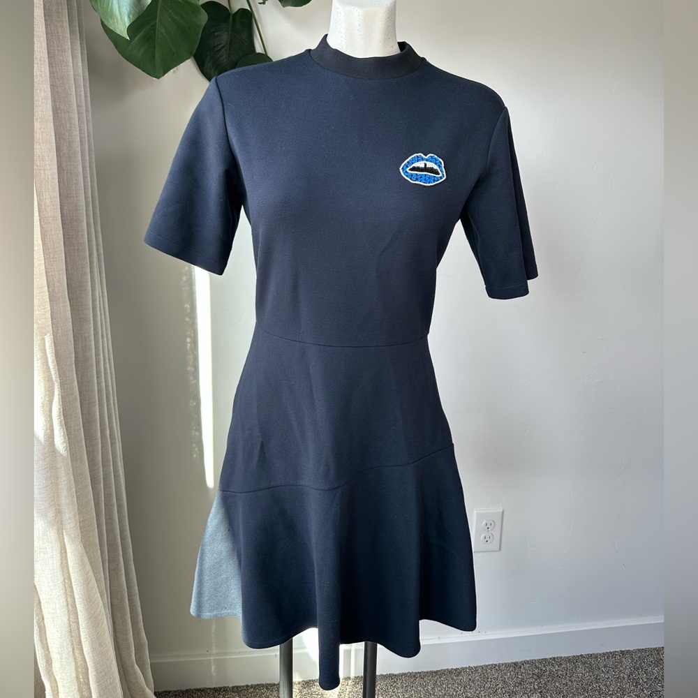 Markus Lupfer Navy Mini Dress Size S – Elegant Logo Detail